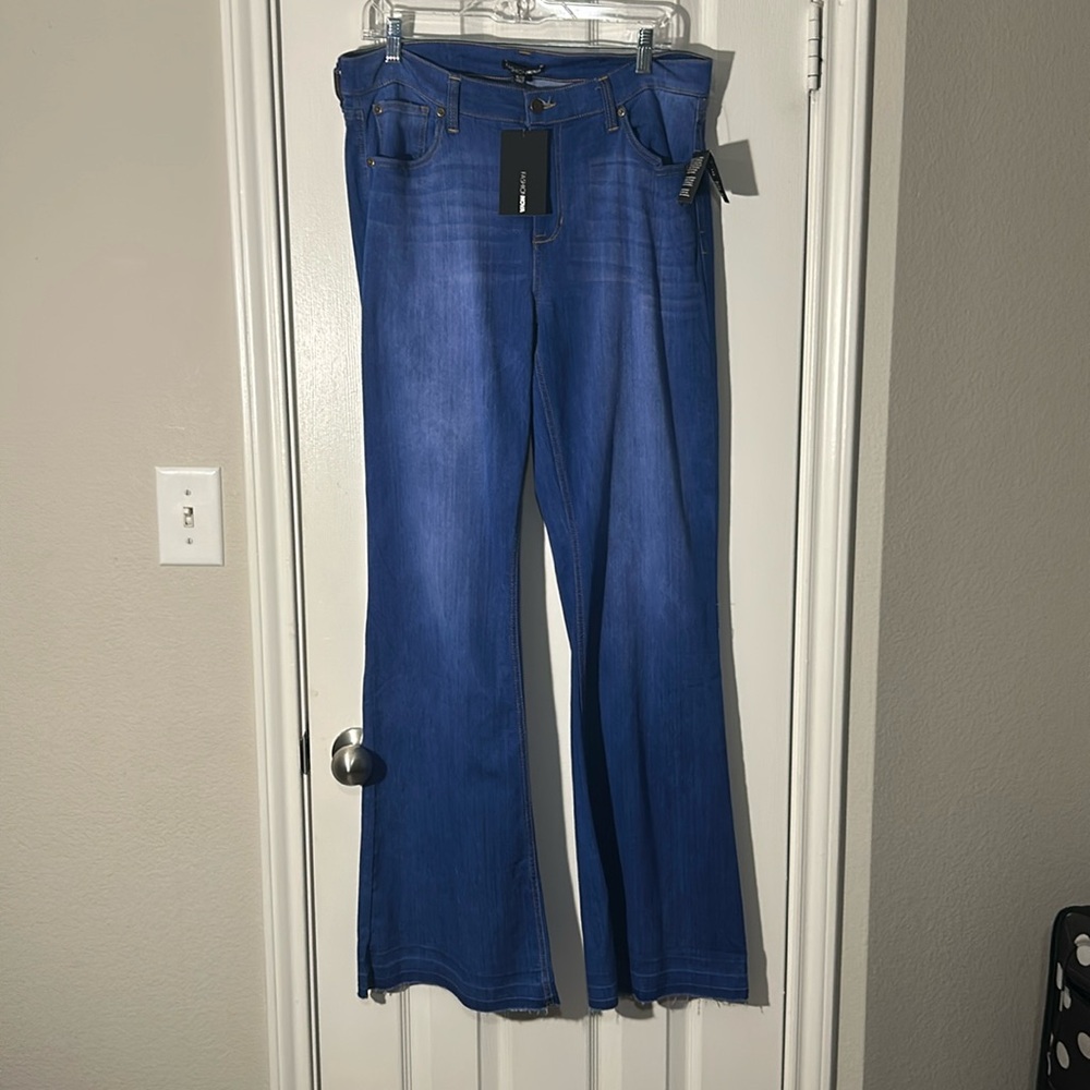 Fashion Nova Medium Blue Wash Flare Jeans